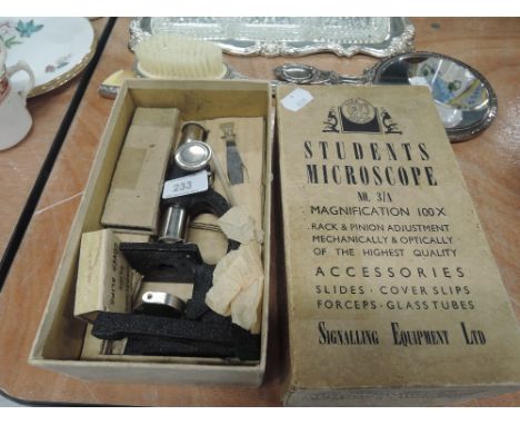 a boxed student microscope No. 3/A