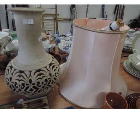 A vintage pottery lamp (af)