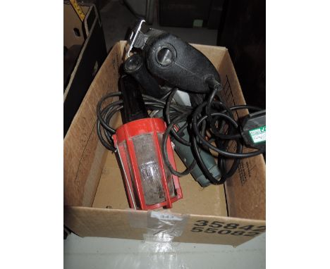 A selection of power tools and inspection light