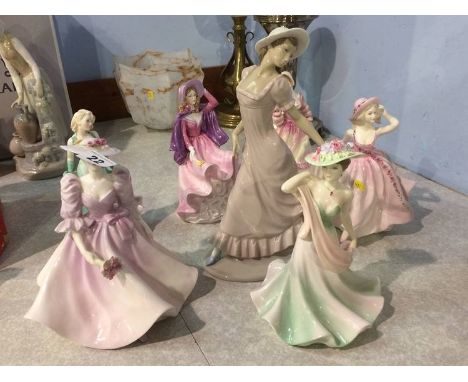 Seven Coalport and Nao figures
