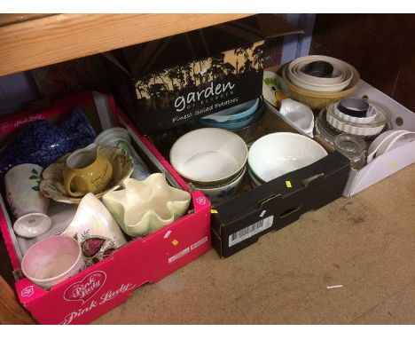 Shelf of assorted china