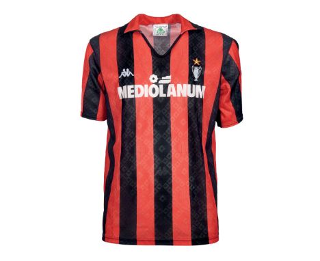Ruud Gullit - AC Milan  - Season 1989-1990  - Home match shirt, Kappa, short sleeves, size XL. Front: embroidered technical s