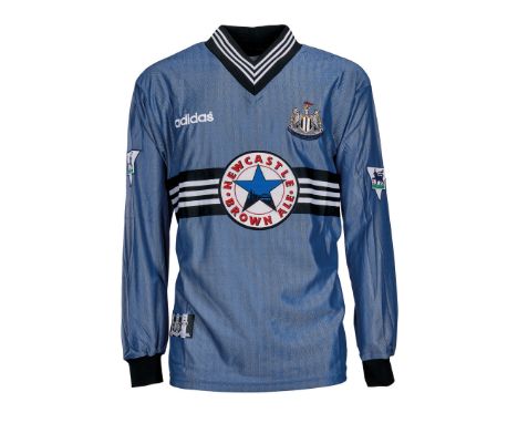 Robert Lee - Newcastle United F.C. - Season 1996-97 - Courtesy away match shirt, Adidas, long sleeves, size L. Front: embroid