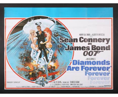 UK Quad poster for the penultimate Sean Connery James Bond film "Diamonds Are Forever" (1971). McGinnis had to adjust his ori