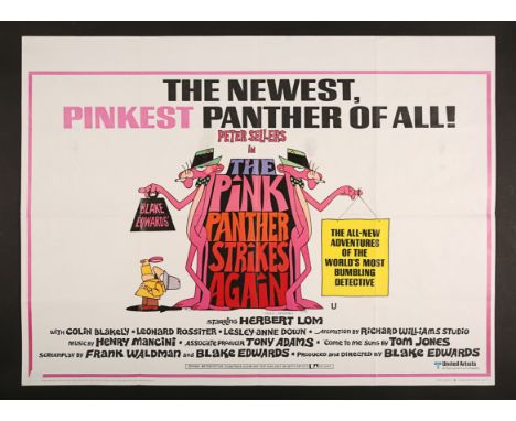 UK Quad poster for "The Pink Panther Strikes Again" (1976). This was the third of the four "Pink Panther" films starring Pete