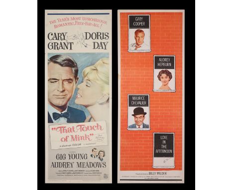 Two US Insert posters for the rom-coms "Love In The Afternoon" (1957) starring Audrey Hepburn and Gary Cooper and "That Touch