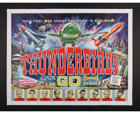 Linen-backed Style-A UK Quad poster for "Thunderbirds Are Go" (1966). The film was based on the successful "Thunderbirds" TV 