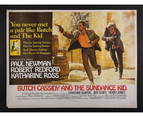 UK Quad poster for "Butch Cassidy And The Sundance Kid" (1969). Although this poster has some damage it remains in scarce unf