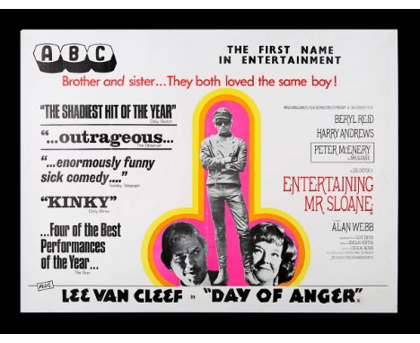 UK Quad poster for the film "Entertaining Mr. Sloane" (1970). This ABC poster presents a different design to that which appea