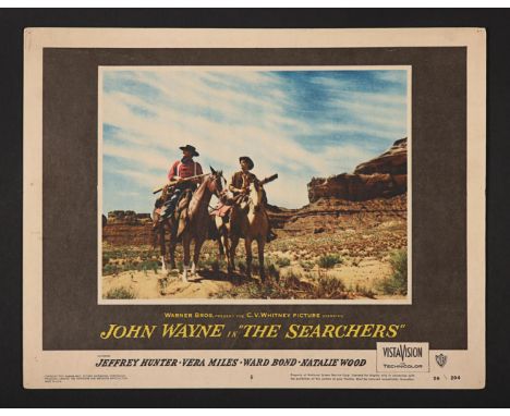 US Lobby Card #8 for the John Ford, John Wayne western "The Searchers" (1956). The LC shows Wayne astride his horse.11" x 14"