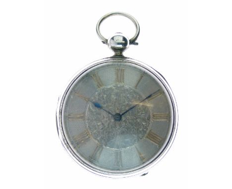 D. Nicholas, Fishguard - George IV silver cased open faced pocket watch, Birmingham 1827, case maker B.K., silver coloured di