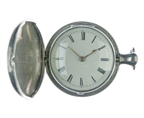 J. Pilkington, Woolwich - George III silver pair cased pocket watch, London 1813, maker W.L. incuse with a Stag above, the si