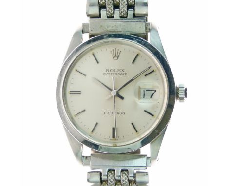 Rolex - Gentleman's Oysterdate Precision stainless steel cased wristwatch, ref: 6694, serial No:949203, signed silvered dial 