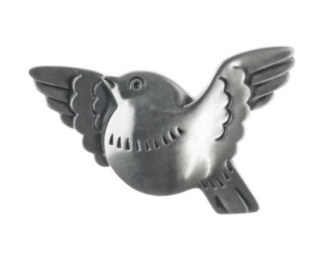 Georg Jensen - Silver rotund bird brooch, Jensen stamped marks, numbered 320, London import mark for 1997, 4.3cm across, boxe