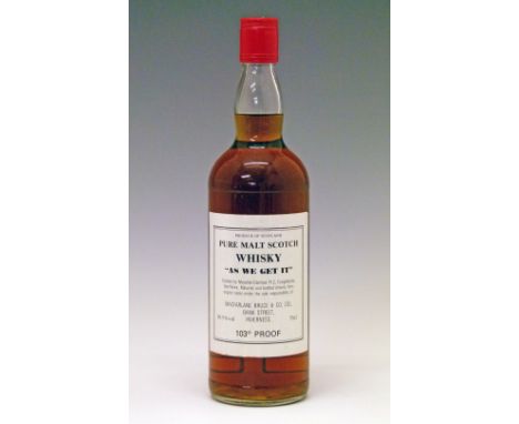 Wines & Spirits - Whisky - One bottle of Macallan-Glenlivet 'As We Get It' 103 Proof pure malt Scotch whisky, bottled by Macf