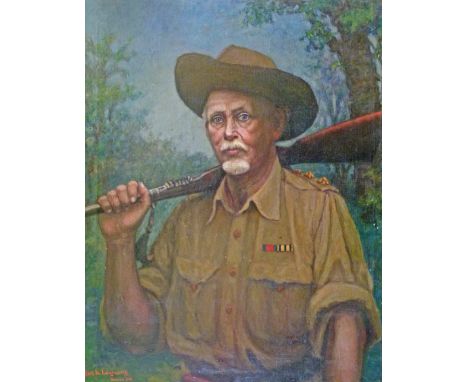 Bert W. Longworth (20th Century) - Oil on canvas - Portrait of Frederick Courteney Selous, signed Bert W. Longworth, London 1