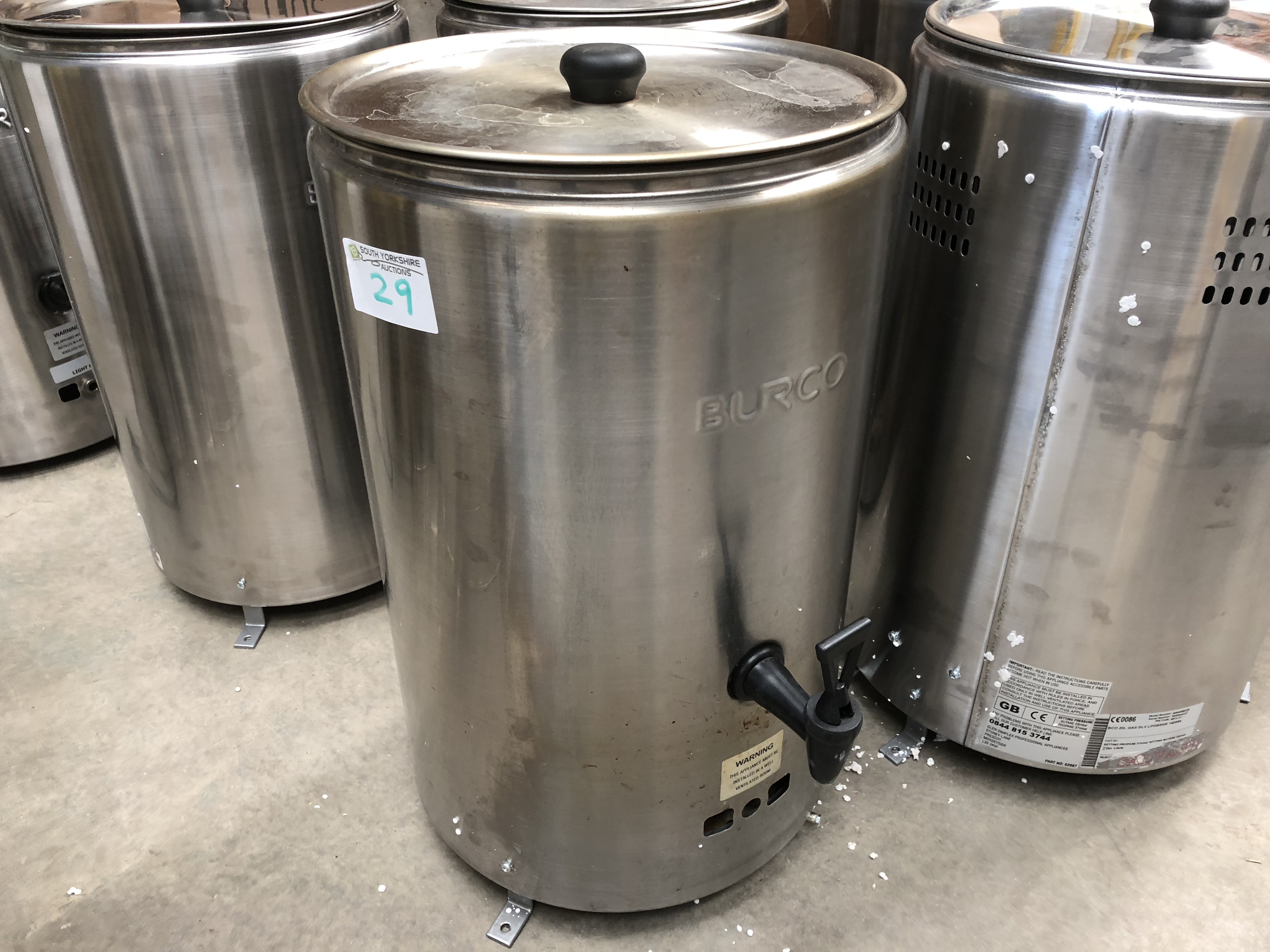 LPG Gas 20 Litre Burco Water Boiler with Lid