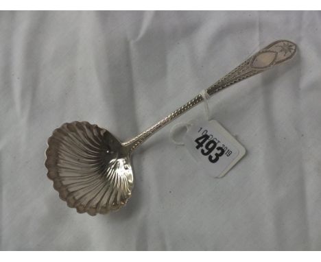 Georgian Irish bright cut sauce ladle, Dublin 1818 32g.   