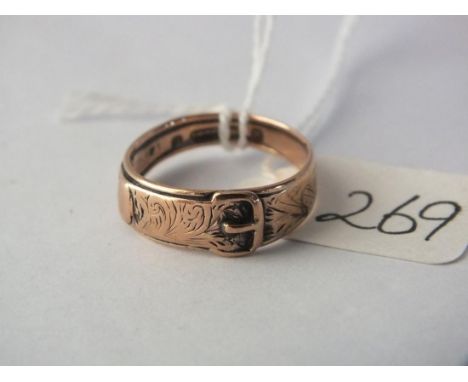 9ct rose gold buckle ring 2.5g      