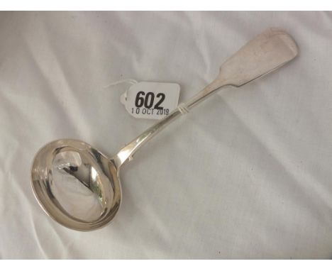 Exeter. Fiddle pattern sauce ladle, 1860 by JS 58g.   