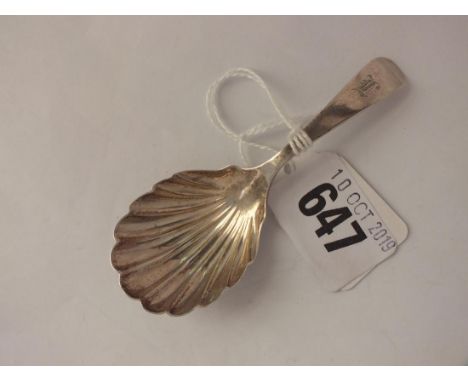 Exeter. Victorian OE pattern caddy spoon, 1858 by JW Co 8g.         