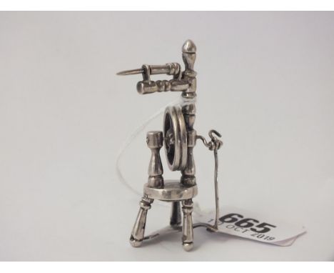 Dutch toy in the form of a spinning wheel with moving mechanism, 2.5” high Amsterdam 18g.     