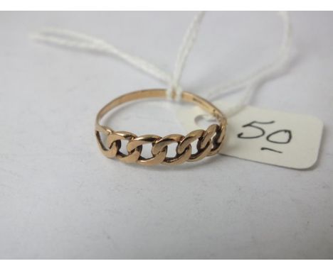 9ct curb link ring 1.3g approx size P     