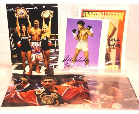 Boxing Interest: Henry Cooper pen signed publicity shot, John Conteh and further stills of Boxing champions (9) P&amp;P Group