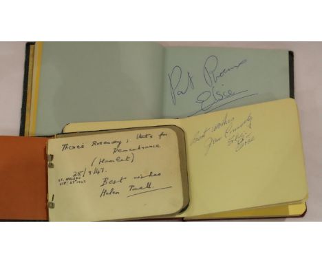 Autograph book circa 1950, signatures include Wilfred Pickles, Pat Phoenix, Russ Conway, Bernard Mile and Joseph Locke and tw