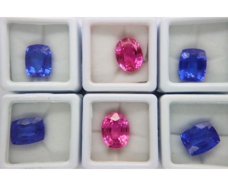 Six loose sapphires with Gemological Institute Laboratory certificates. Largest 9.92cts. P&amp;P Group 1 (£14+VAT for the fir