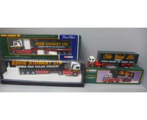 Three Corgi Toys Eddie Stobart model vehicles, boxed 