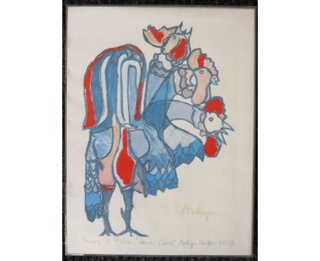 ARDYN HALTER (1956 - ):"Dawn Crow" 1973 series 1 12/100 lithograph, signed titled and numbered in pencil to the margin, 40.5c