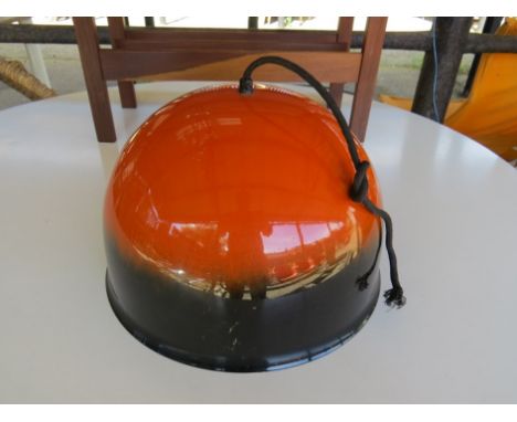 A Danish black and tan mushroom ceiling light 