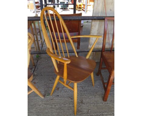 An Ercol light elm armchair a/f