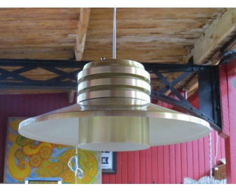 A Danish brass finish ceiling pendant light 