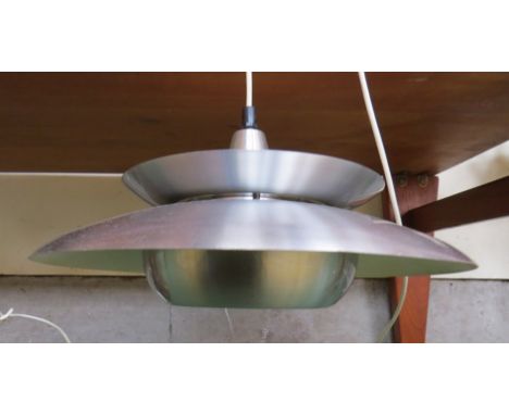 An aluminium Danish three tiered ceiling light 
