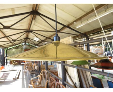A Danish gilt brass finish shallow ceiling light 