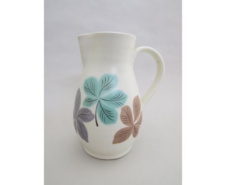 A 1950's Poole leaf design jug 