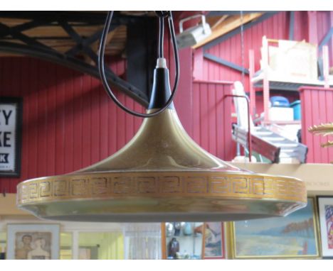 A Danish brass finish tulip ceiling pendant light 