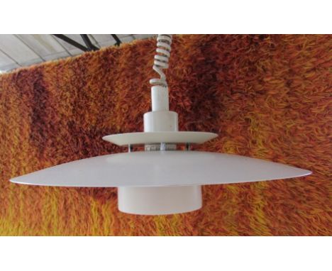 A Danish white and blue four tiered ceiling light 