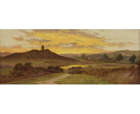 Edward Henry Holder (1847-1922)An open landscape with a windmill at sunsetsigned and dated '94 l.r., oil on canvas33 x 86.5cm