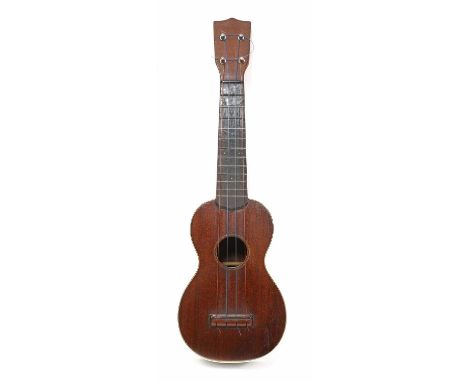 A Martin &amp; Co. Style 2 ukulele, c.1925, the mahogany body with three layer binding to the front and a single layer bindin