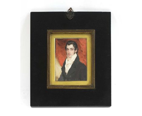 English School, c.1820Portrait of Robert Gregory Morris, said to be the grandson of King George III, half-length, in a black 