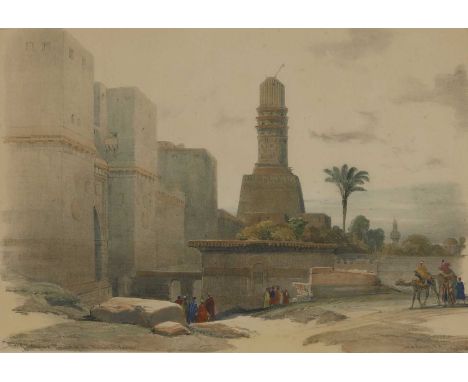 Louis Haghe after David Roberts RA (1796-1864)Tomb of the Caliph, Cairo, and Mosque of Ayed Bey;Gate of Victory and Minaret o