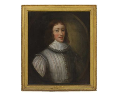 Scottish School, mid-17th centuryPortrait of Sir John Maxwell Bt of Calderwood, half-length, in a white slashed doublet and w
