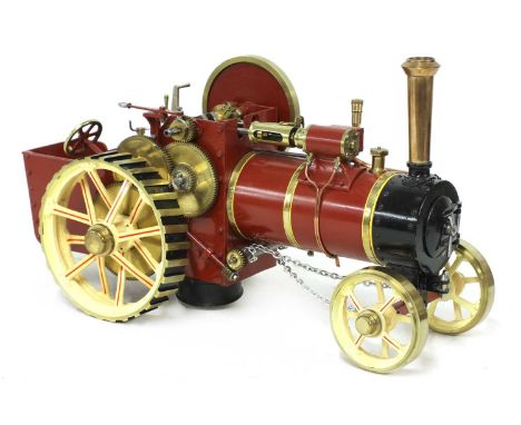 A ¾in scale model Burrell-type live steam traction engine, completed by Mr John Burns, Liverpool, from Bassett Lowke brass ca