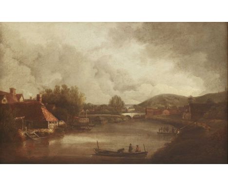 John Crome (1768-1821) and Robert Ladbrooke (1769-1842)A view of Sandling's Ferry and Bishop's Bridge, Norwichoil on canvas49