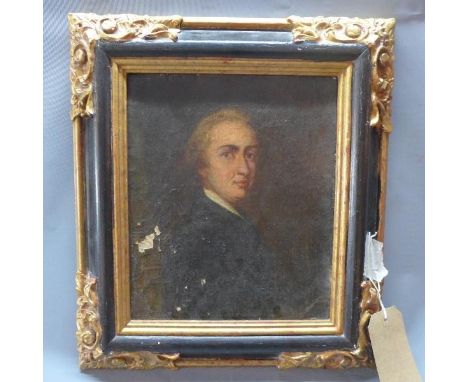 19th century Continental School, portrait of a gentleman, oil on canvas, H.31cm W.26cm 