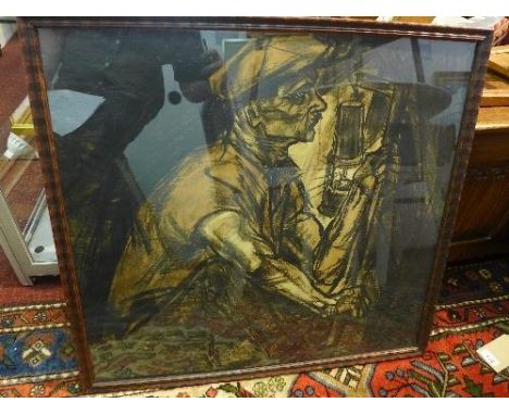 Jan Toorop (Dutch, 1858-1928), A miner at work, original lithograph, signed and dated in the plate, 63 x 69cm 