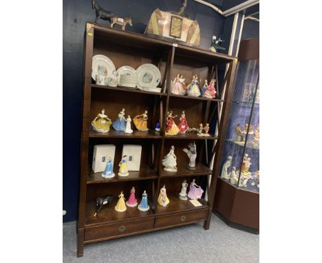 Laura Ashley 4 shelf display unit with 2 lower drawers. Length 130cm x depth 34cm x height 177cm